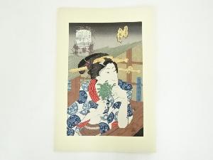 歌川国貞　当世六玉顔　調布の玉川　手摺木版画